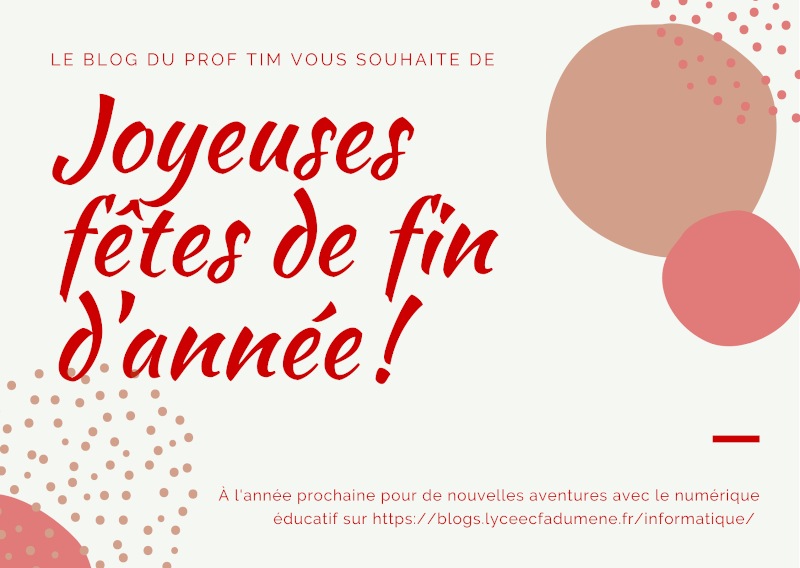 Bonnes fêtes de fin d&rsquo;année !