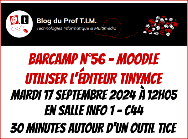 Barcamp n°56 : L&rsquo;éditeur TinyMCE dans Moodle