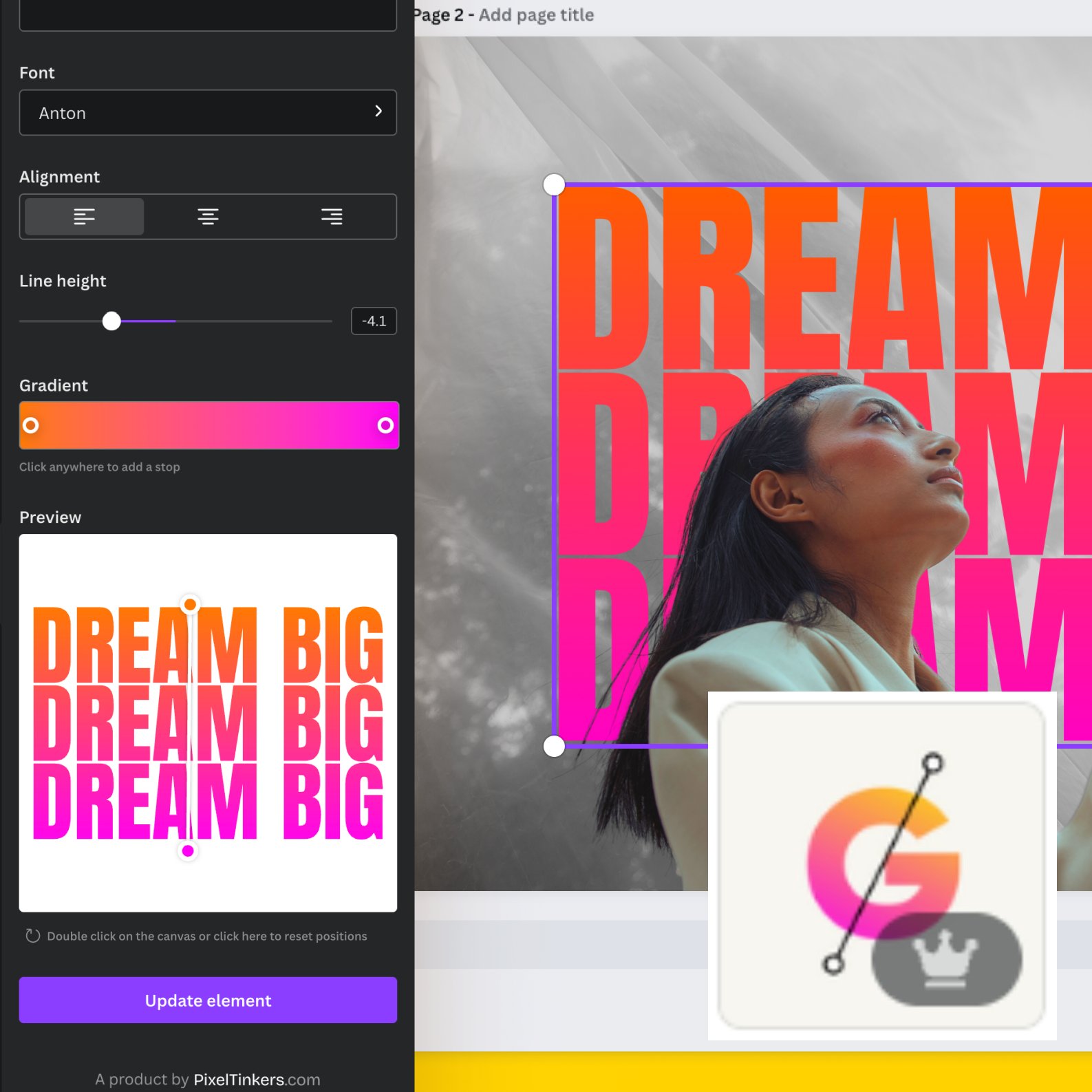 Tuto vidéo : Utiliser l&rsquo;application TypeGradient dans Canva Éducation (dégradé dans un texte)