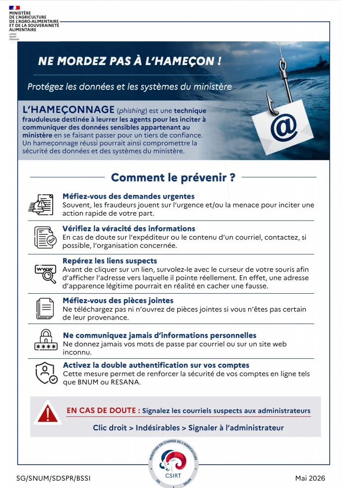 Prévention sur l&rsquo;hameçonnage (le phishing) au MAASA !